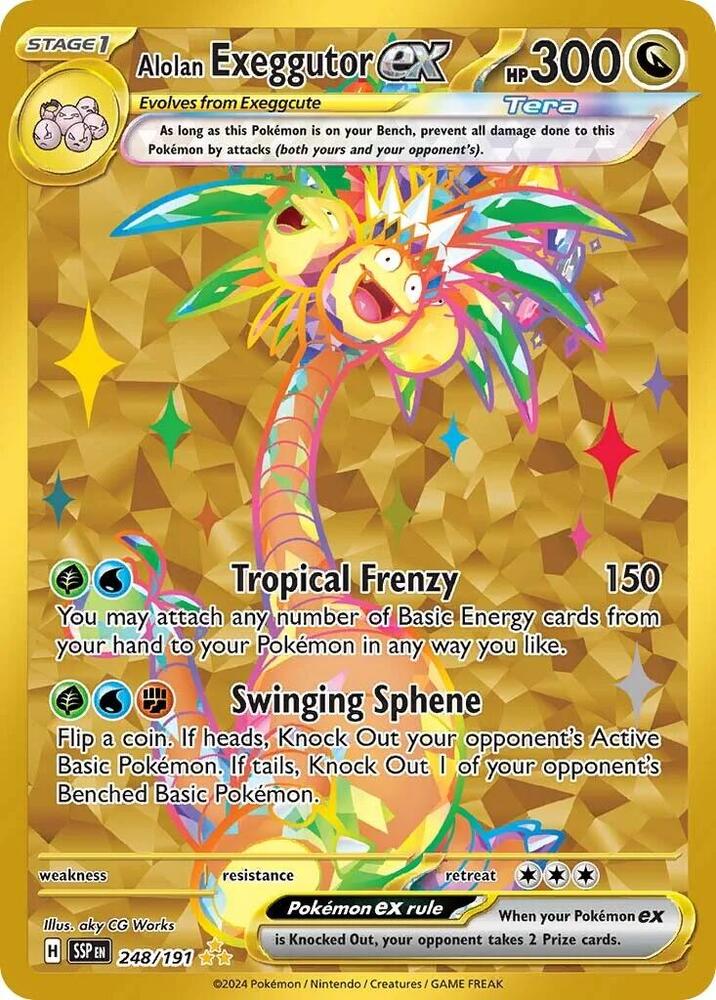 Alolan Exeggutor ex 248/191 card from SV08: Surging Sparks