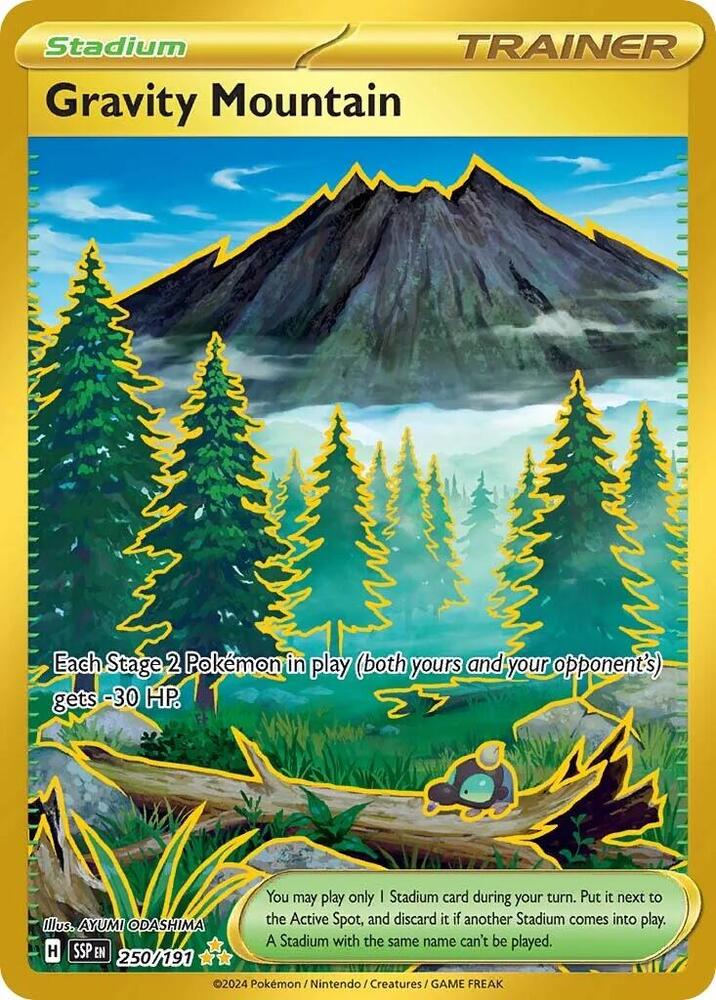 Gravity Mountain 250/191 card from SV08: Surging Sparks