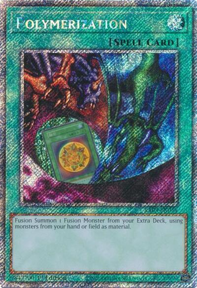Polymerization (A) (Alternate Art) (Platinum Secret Rare) RA03-EN051 card from Quarter Century Bonanza
