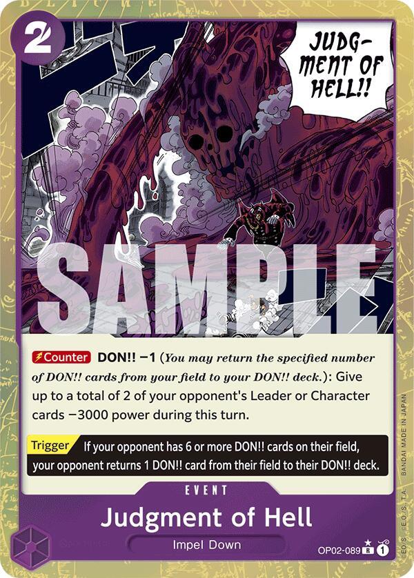 Judgment of Hell (Textured Foil) OP02-089 card from Premium Booster -The Best-