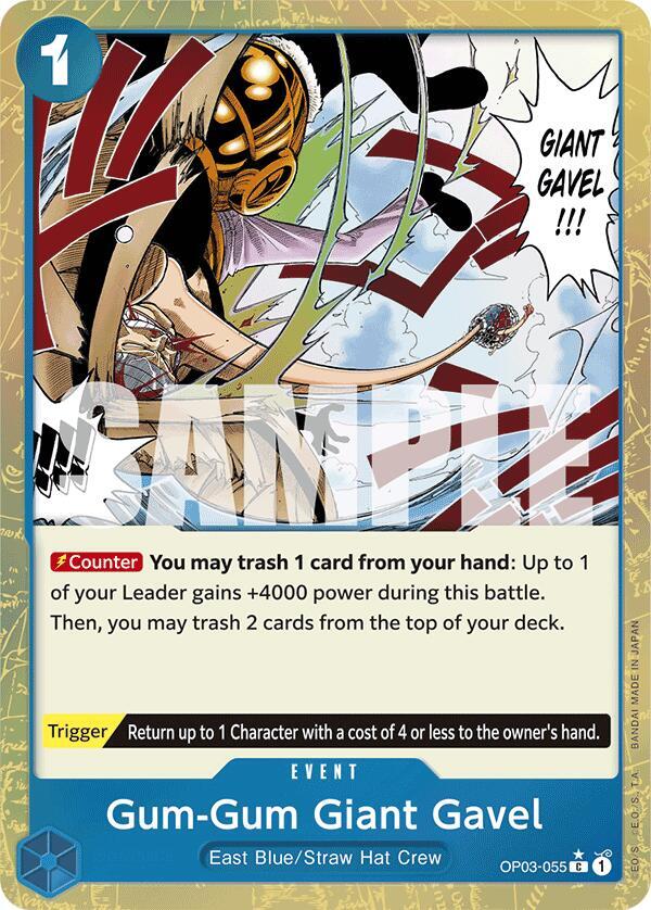 Gum-Gum Giant Gavel (Textured Foil) OP03-055 card from Premium Booster -The Best-