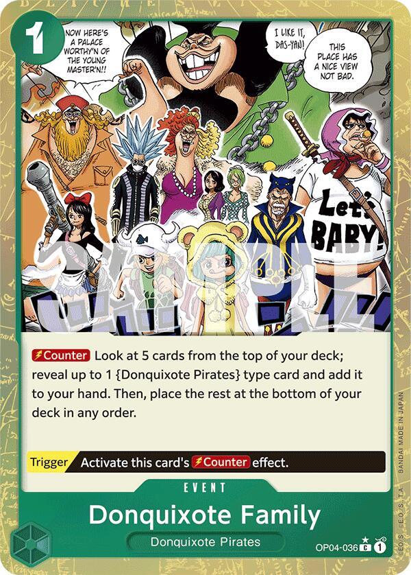 Donquixote Family (Textured Foil) OP04-036 card from Premium Booster -The Best-