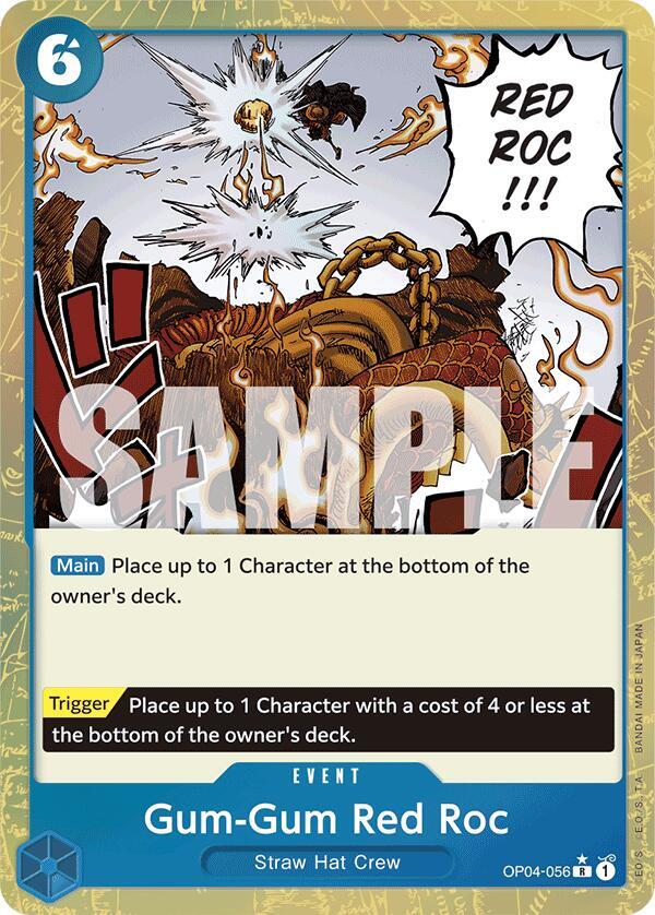 Gum-Gum Red Roc (Textured Foil) OP04-056 card from Premium Booster -The Best-