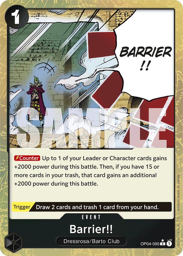 Barrier!! (Textured Foil) OP04-095 card from Premium Booster -The Best-