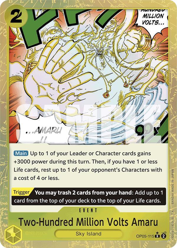 Two-Hundred Million Volts Amaru (Textured Foil) OP05-115 card from Premium Booster -The Best-