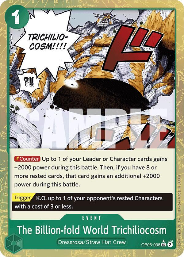 The Billion-fold World Trichiliocosm (Textured Foil) OP06-038 card from Premium Booster -The Best-