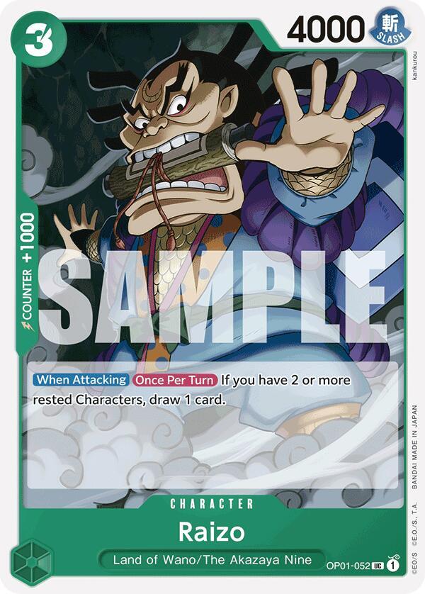 Raizo (Reprint) OP01-052 card from Premium Booster -The Best-