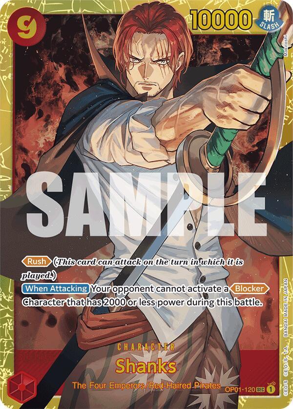 Shanks (Reprint) OP01-120 card from Premium Booster -The Best-