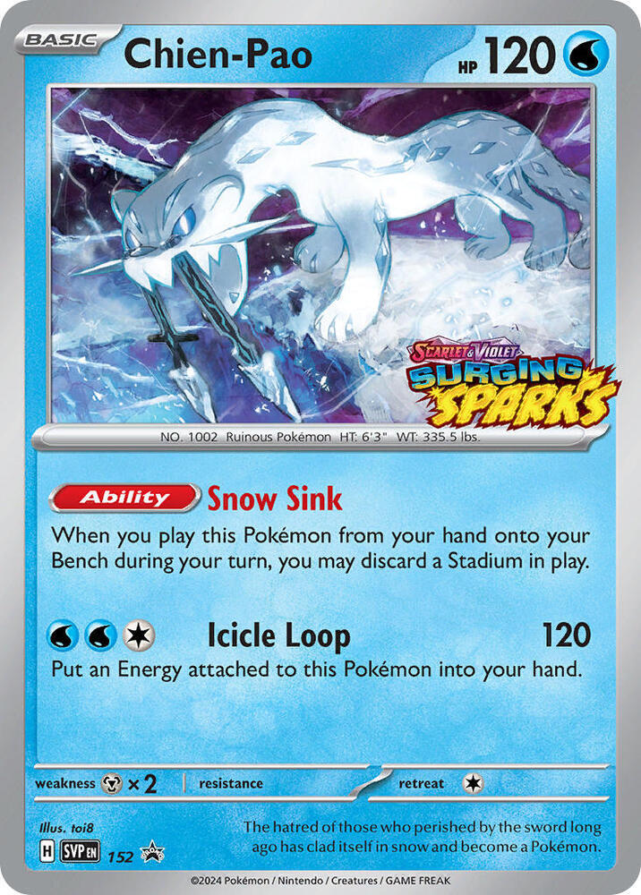Chien-Pao 152 card from SV: Scarlet & Violet Promo Cards
