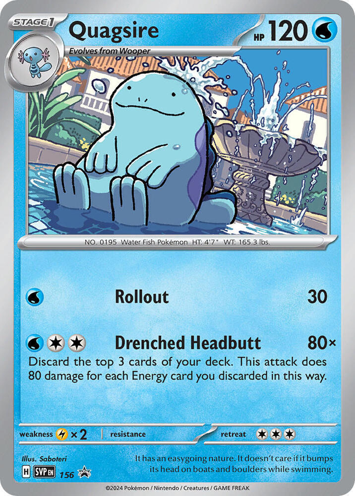 Quagsire 156 card from SV: Scarlet & Violet Promo Cards