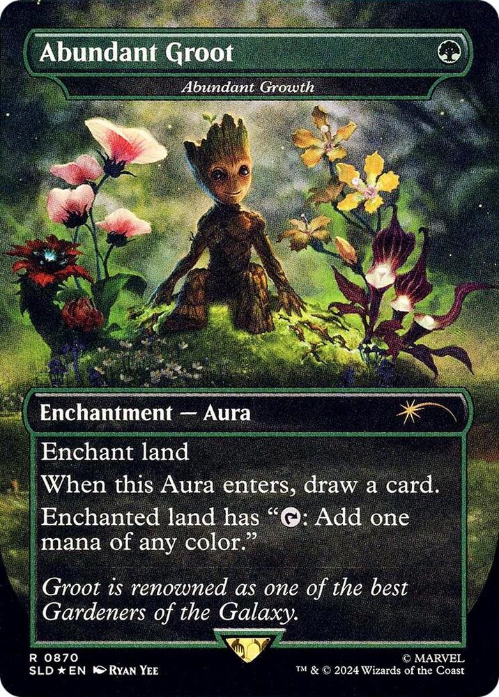 Abundant Groot - Abundant Growth (Rainbow Foil) 870 card from Secret Lair Drop Series
