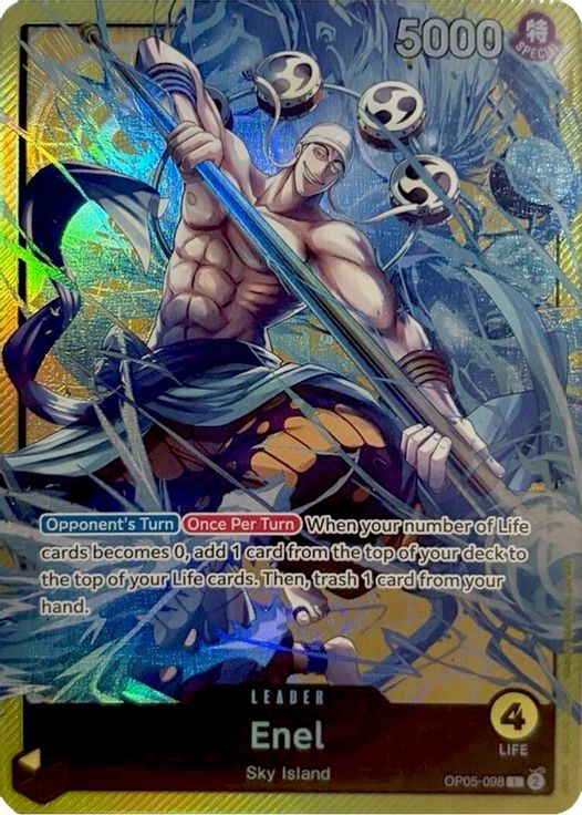 Enel (Sound Loader Vol. 2) OP05-098 card from One Piece Promotion Cards