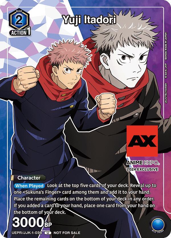 Yuji Itadori (Anime Expo 2024) UEPR/JJK-1-038 card from Union Arena Promotion Cards