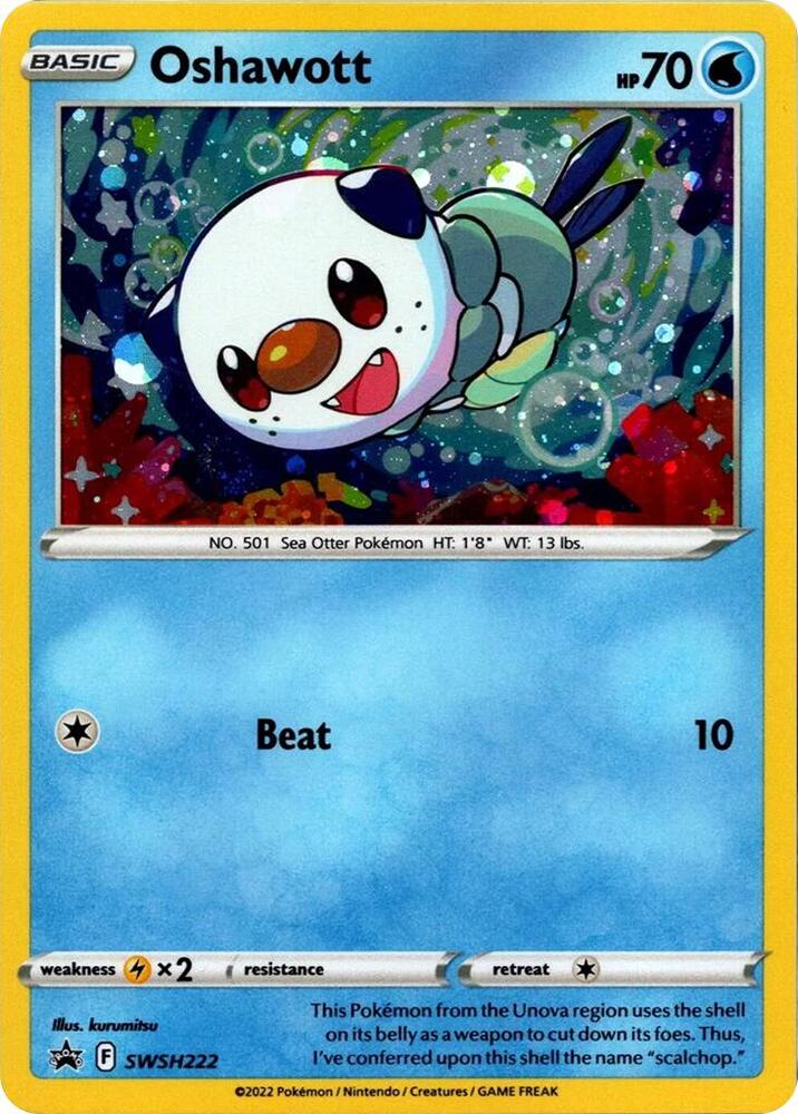 Oshawott (Cosmo Holo) SWSH222 card from SWSH: Sword & Shield Promo Cards