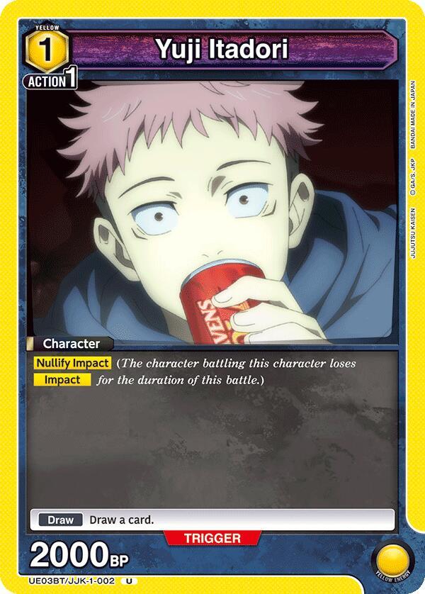 Yuji Itadori UE03BT/JJK-1-002 card from UE03BT: Jujutsu Kaisen