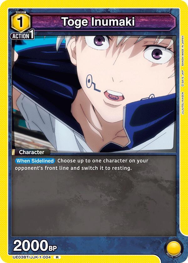 Toge Inumaki UE03BT/JJK-1-004 card from UE03BT: Jujutsu Kaisen