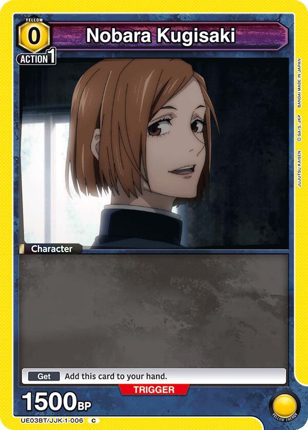 Nobara Kugisaki UE03BT/JJK-1-006 card from UE03BT: Jujutsu Kaisen