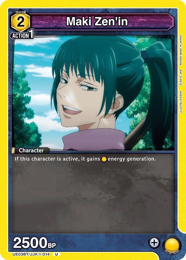 Maki Zen'in UE03BT/JJK-1-014 card from UE03BT: Jujutsu Kaisen