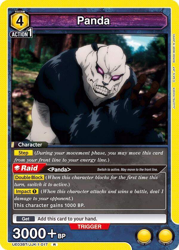 Panda UE03BT/JJK-1-017 card from UE03BT: Jujutsu Kaisen
