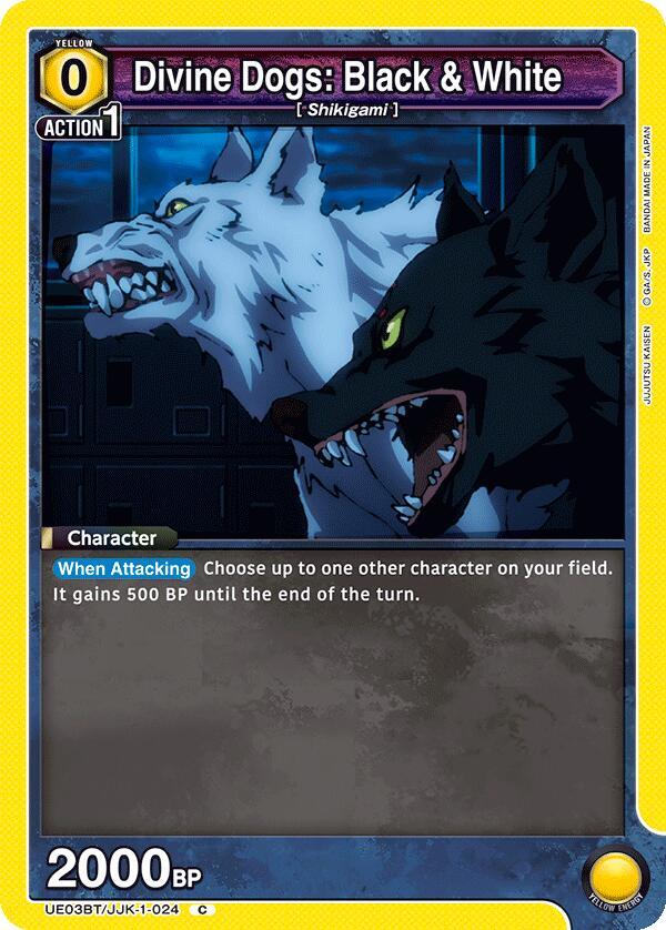 Divine Dogs: Black & White UE03BT/JJK-1-024 card from UE03BT: Jujutsu Kaisen