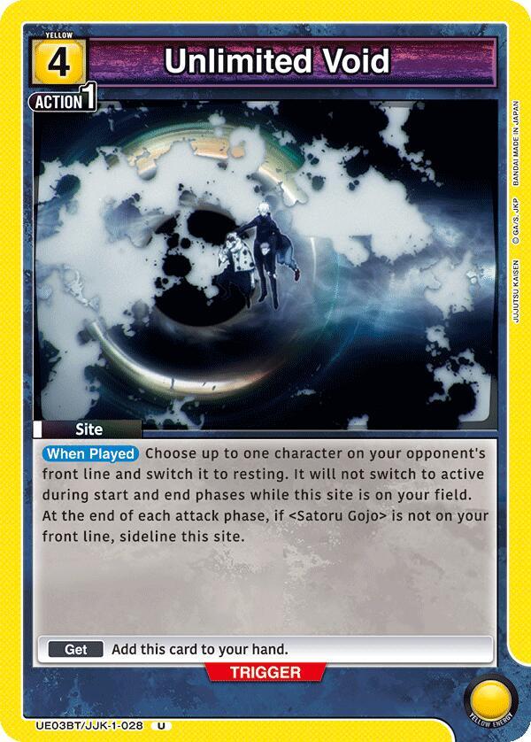 Unlimited Void UE03BT/JJK-1-028 card from UE03BT: Jujutsu Kaisen