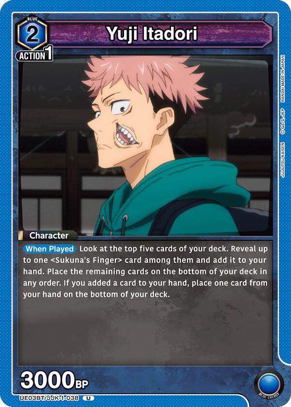 Yuji Itadori UE03BT/JJK-1-038 card from UE03BT: Jujutsu Kaisen