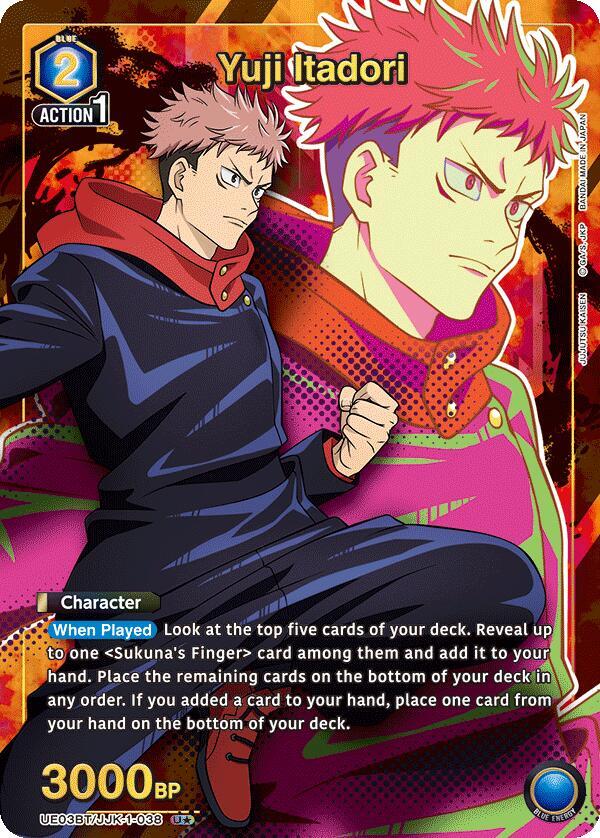 Yuji Itadori (U*) UE03BT/JJK-1-038 card from UE03BT: Jujutsu Kaisen