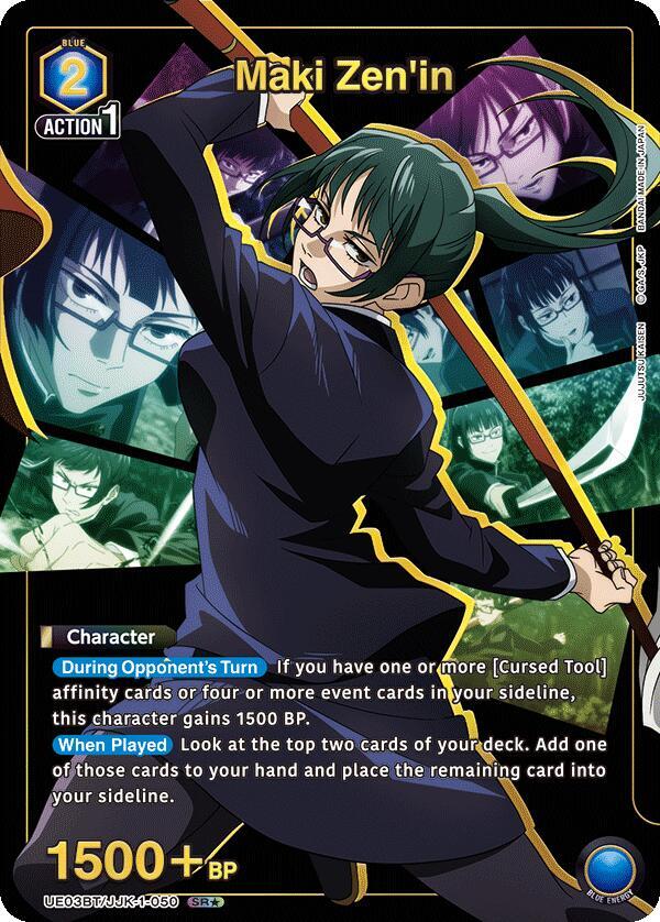 Maki Zen'in (SR*) UE03BT/JJK-1-050 card from UE03BT: Jujutsu Kaisen