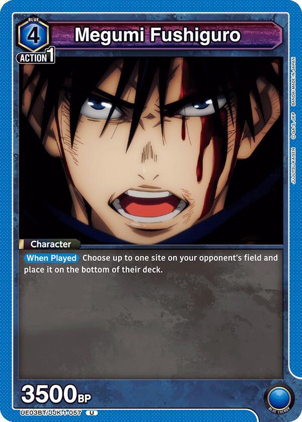 Megumi Fushiguro UE03BT/JJK-1-057 card from UE03BT: Jujutsu Kaisen
