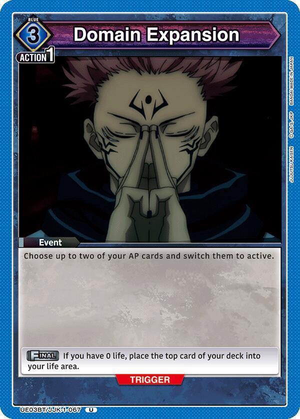 Domain Expansion UE03BT/JJK-1-067 card from UE03BT: Jujutsu Kaisen