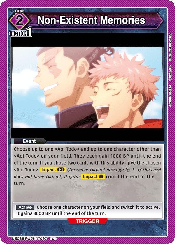 Non-Existent Memories UE03BT/JJK-1-097 card from UE03BT: Jujutsu Kaisen