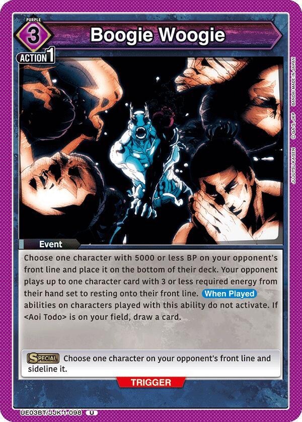 Boogie Woogie UE03BT/JJK-1-098 card from UE03BT: Jujutsu Kaisen