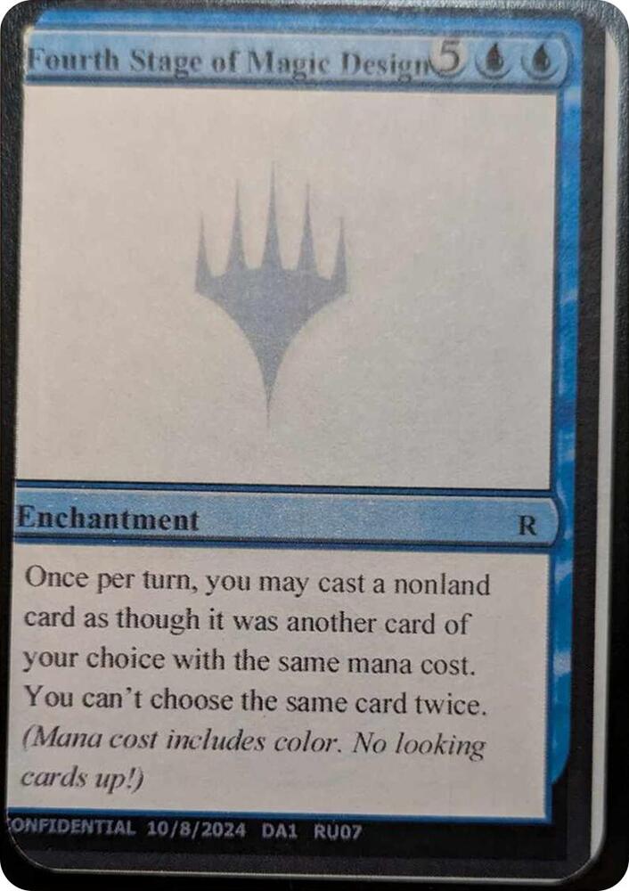 Fourth Stage of Magic Design card from Un-Known Event Playtest Cards