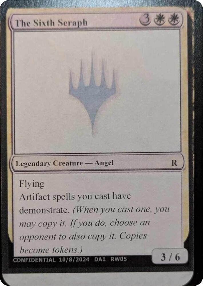 The Sixth Seraph card from Un-Known Event Playtest Cards