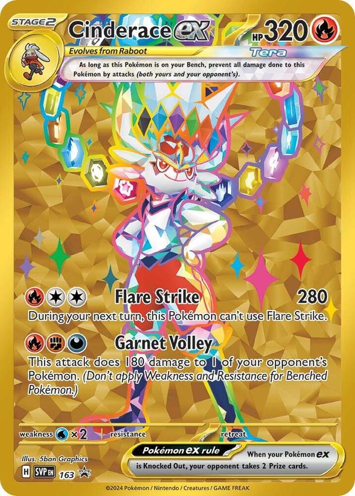 Cinderace ex 163 card from SV: Scarlet & Violet Promo Cards