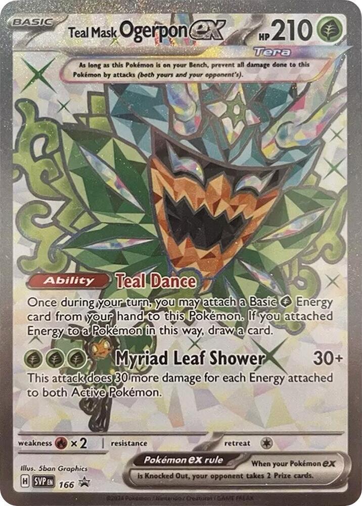 Teal Mask Ogerpon ex 166 card from SV: Scarlet & Violet Promo Cards