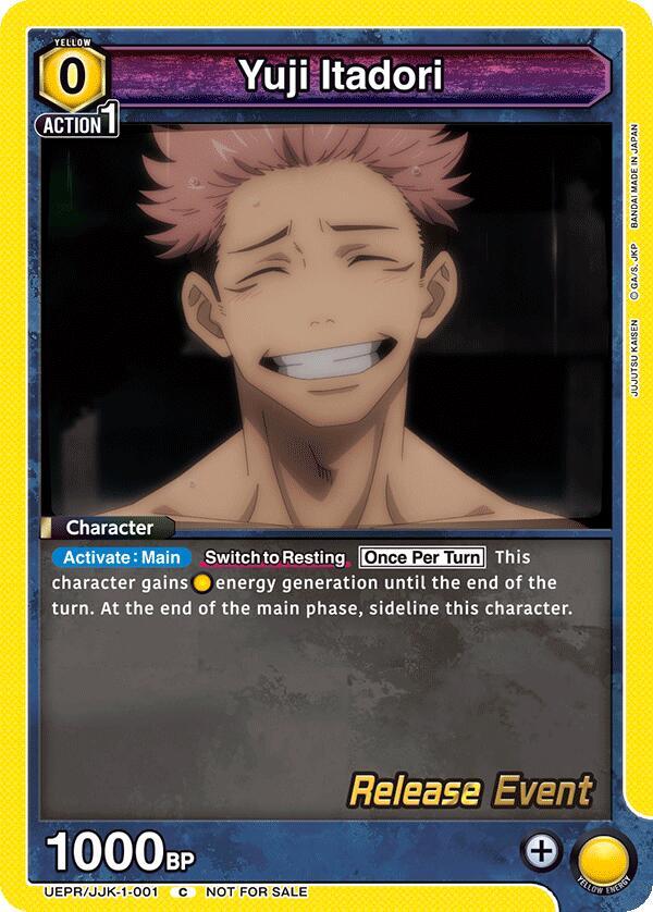 Yuji Itadori UEPR/JJK-1-001 card from UE03BT: Jujutsu Kaisen Release Event Cards