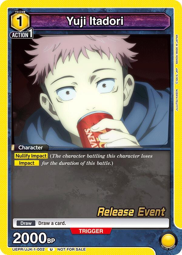 Yuji Itadori UEPR/JJK-1-002 card from UE03BT: Jujutsu Kaisen Release Event Cards