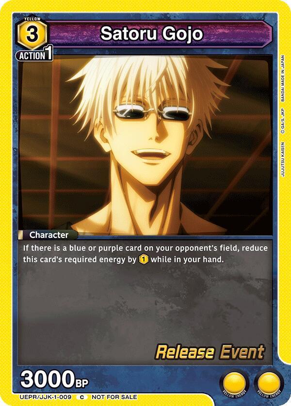 Satoru Gojo UEPR/JJK-1-009 card from UE03BT: Jujutsu Kaisen Release Event Cards