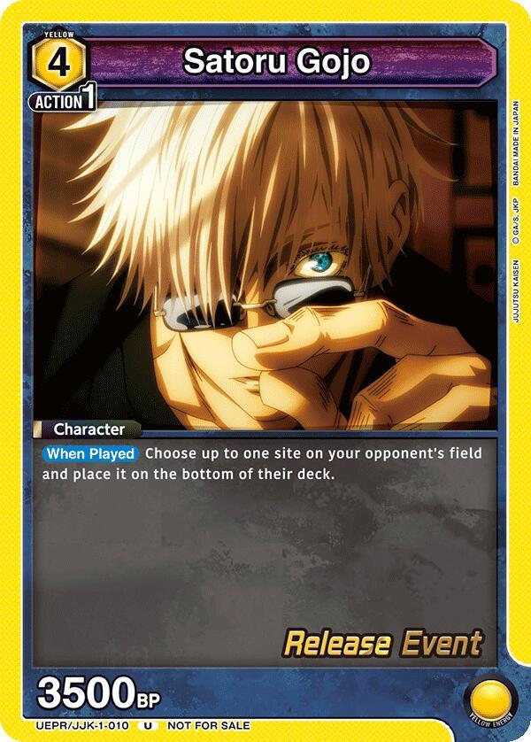 Satoru Gojo UEPR/JJK-1-010 card from UE03BT: Jujutsu Kaisen Release Event Cards