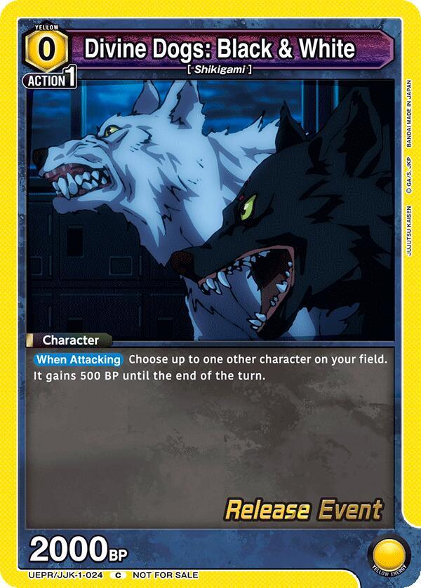 Divine Dogs: Black & White UEPR/JJK-1-024 card from UE03BT: Jujutsu Kaisen Release Event Cards