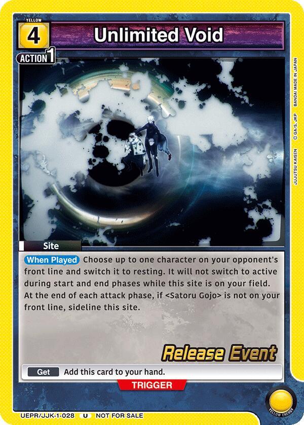 Unlimited Void UEPR/JJK-1-028 card from UE03BT: Jujutsu Kaisen Release Event Cards