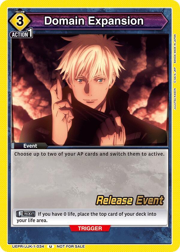 Domain Expansion UEPR/JJK-1-034 card from UE03BT: Jujutsu Kaisen Release Event Cards