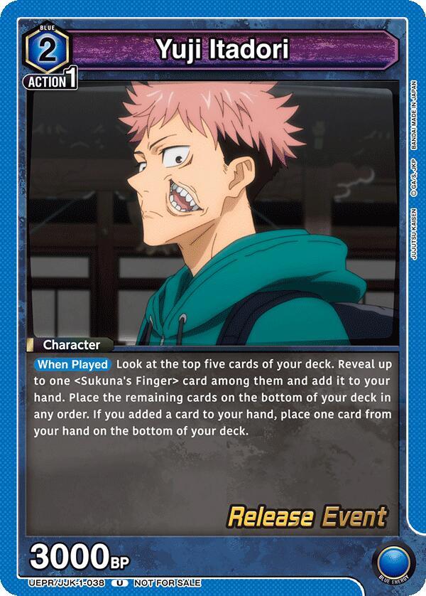 Yuji Itadori UEPR/JJK-1-038 card from UE03BT: Jujutsu Kaisen Release Event Cards