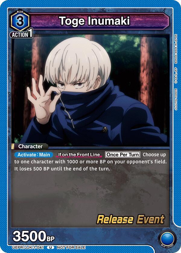 Toge Inumaki UEPR/JJK-1-041 card from UE03BT: Jujutsu Kaisen Release Event Cards