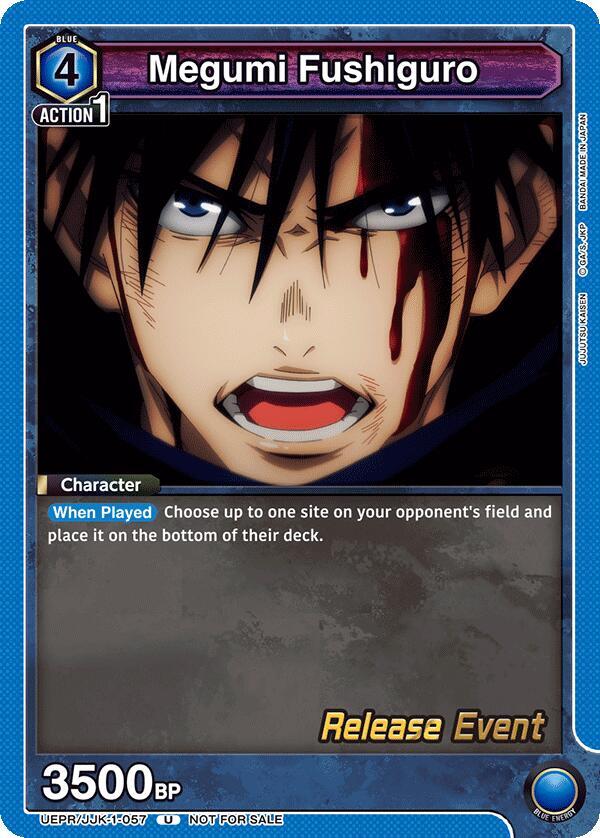 Megumi Fushiguro UEPR/JJK-1-057 card from UE03BT: Jujutsu Kaisen Release Event Cards