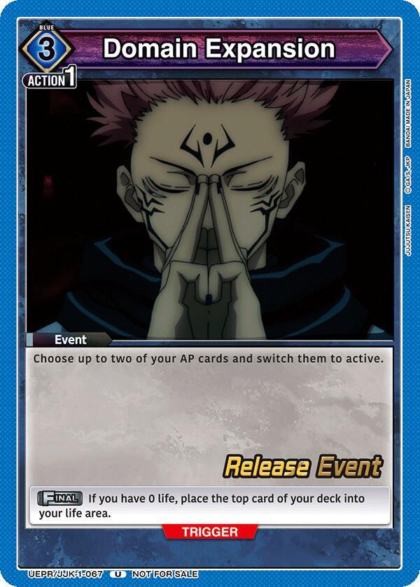 Domain Expansion UEPR/JJK-1-067 card from UE03BT: Jujutsu Kaisen Release Event Cards