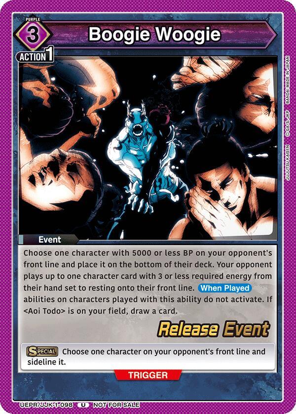 Boogie Woogie UEPR/JJK-1-098 card from UE03BT: Jujutsu Kaisen Release Event Cards