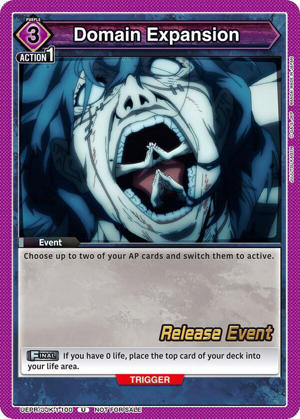 Domain Expansion UEPR/JJK-1-100 card from UE03BT: Jujutsu Kaisen Release Event Cards