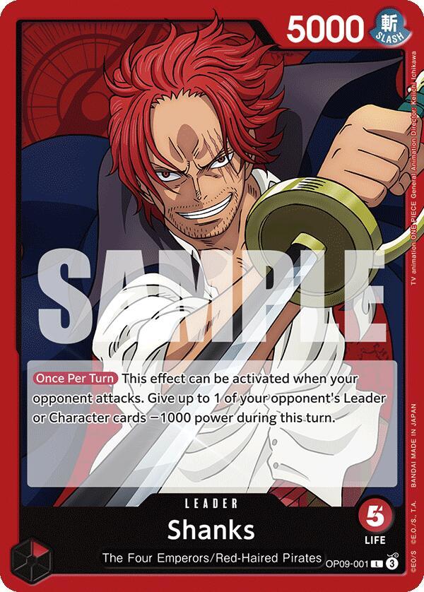 Shanks OP09-001 card from Emperors in the New World